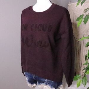 GreenTea |‎ On Cloud Wine Crewneck Pullover Sweater Small